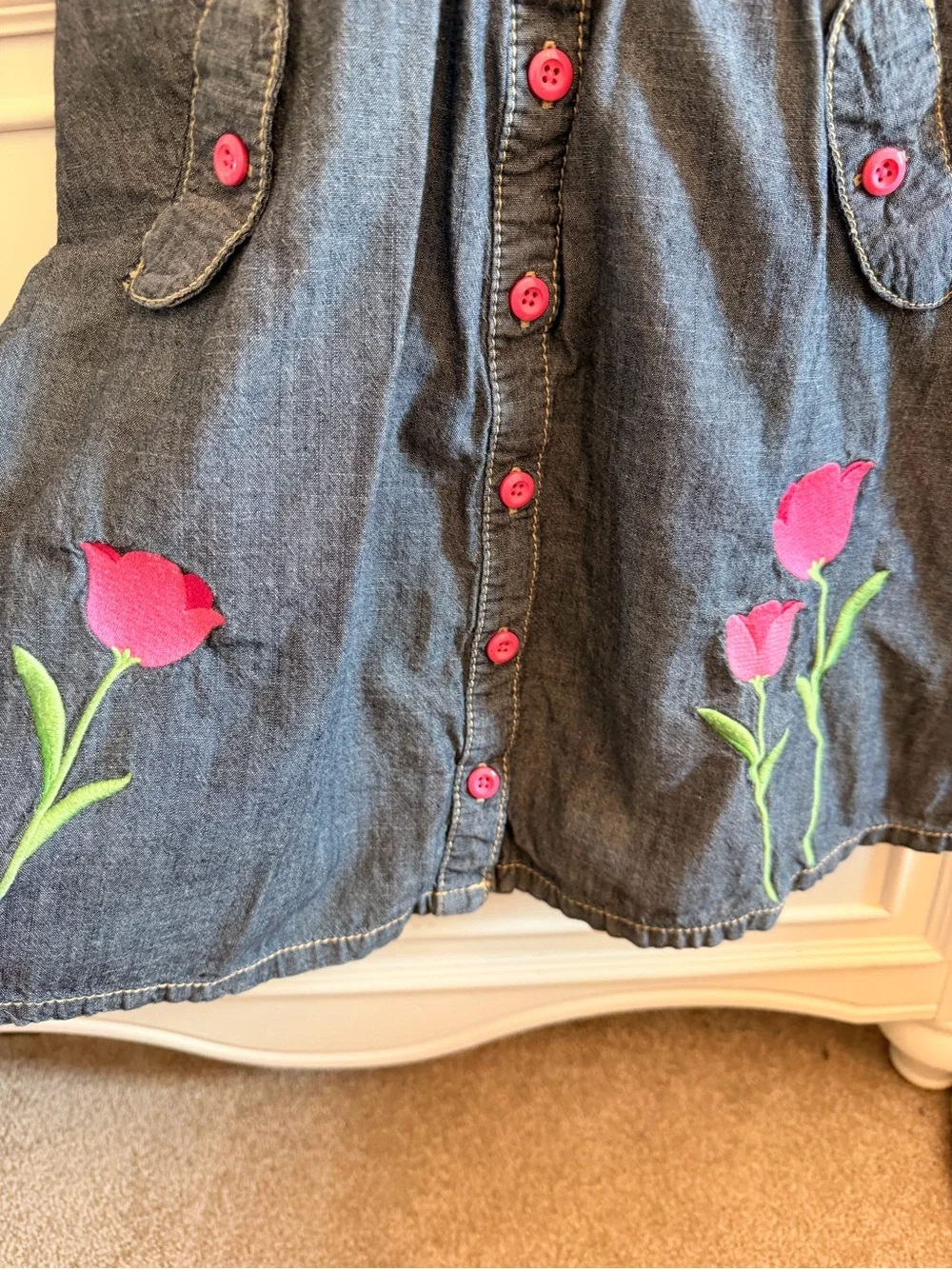 Girls Gymboree Denim Flower Dress